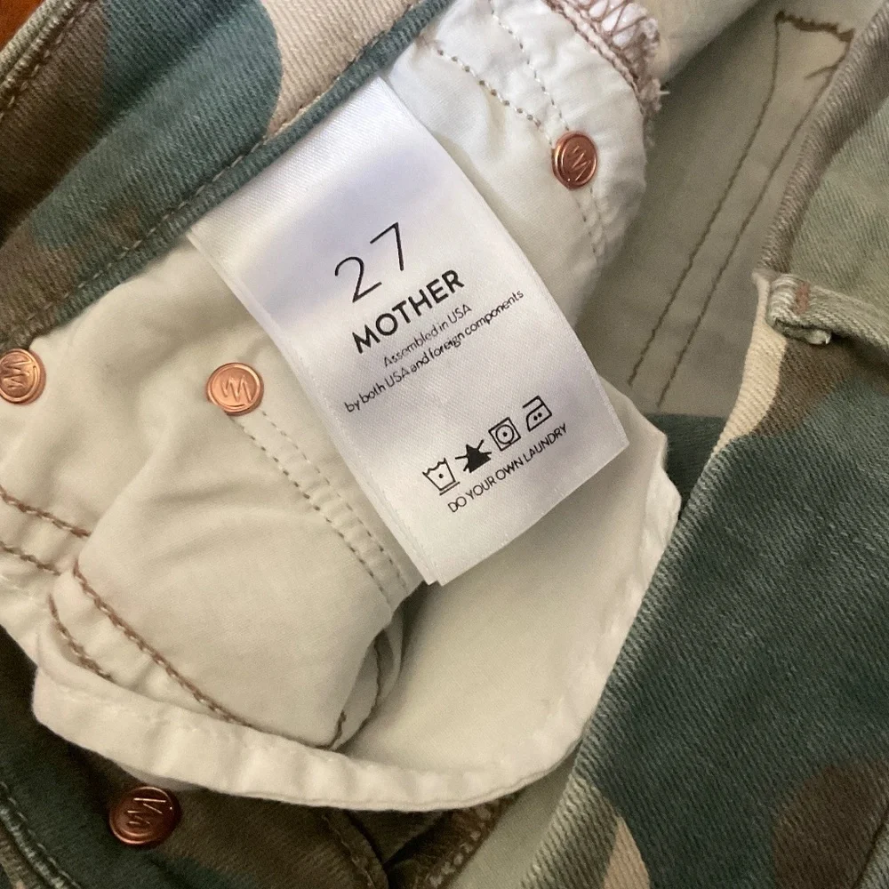 Mother High Waisted Looker Ankle Fray Camo Jeans sz27 - Picture 12 of 14